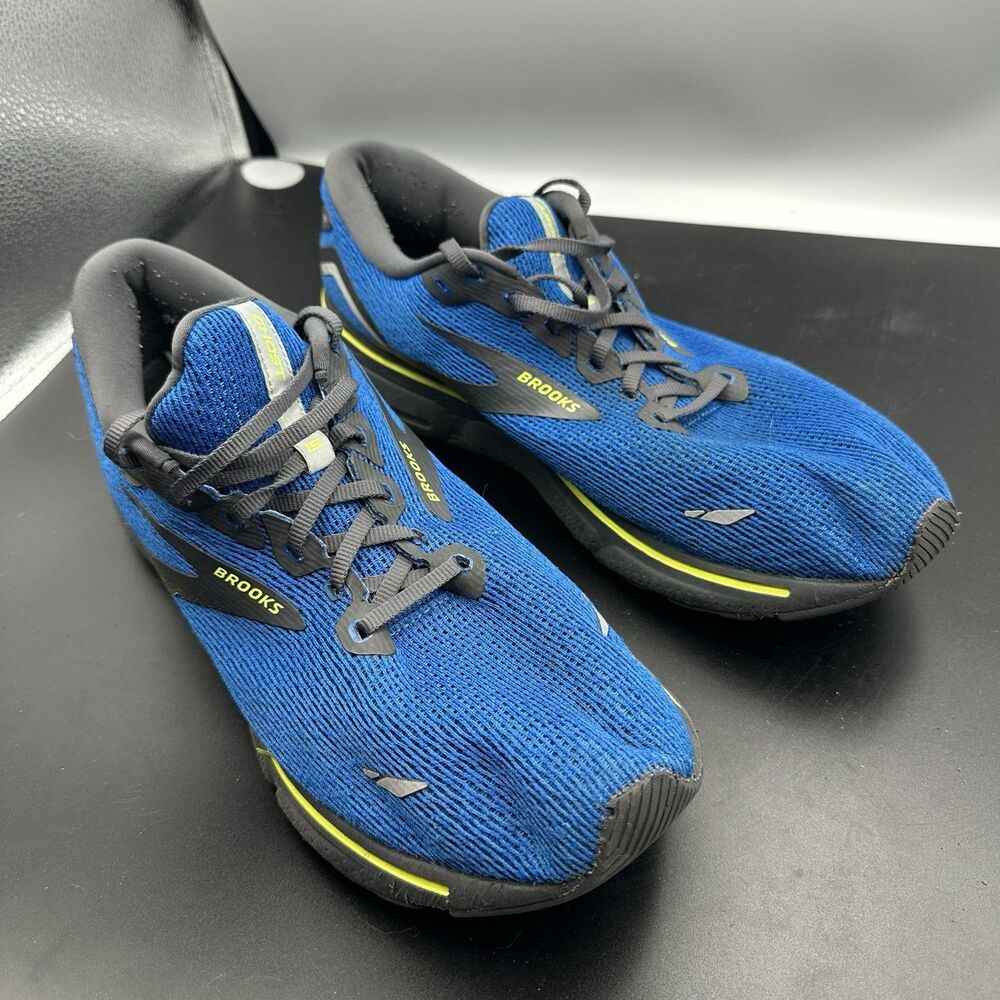 Brooks Ghost 15 Men’s Size 15 D Blue Black Volt Running Shoes DNA Loft Cushion